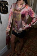 Batik Desenli Saten Gömlek 3445 - Görsel 3