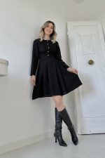 Siyah Kısa Klasik Elbise - Görsel 2