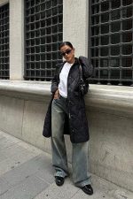 Fermuar Ve Kapşonlu Uzun Kapitone Mont 7062 - Görsel 2