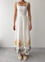 Mazi Çiçek Desenli Elbise - Görsel 2