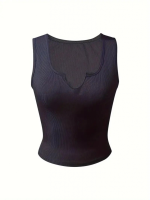 Kadın Kolsuz V Yakalı Kaşkorse Bluz - Görsel 3