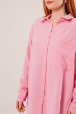 Salaş Kesim Cepli Pembe Gömlek - Görsel 3
