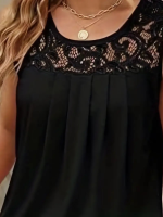 Kadın Askılı Yuvarlak Yaka Dantel Detaylı Viskon Bluz - Görsel 2