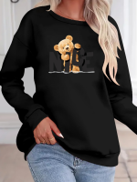 Kadın Uzun Kollu Bisiklet Yaka Viskon Iki Iplik Bluz - Görsel 2