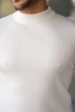 Erkek Yarım Balıkçı Yaka Fitilli Triko - Görsel 3