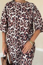 Leopar T-Shirt Ve Pantolon Takım - Görsel 3