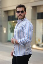 Erkek Hakim Yaka çok Renkli Gömlek - Görsel 2