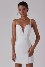 Kadın Derin V Yaka Sırt Dekolteli Fırsat Ürün Mini Elbise - Görsel 2