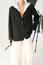 Fermuarlı Ceket - Siyah-Gri - Görsel 3