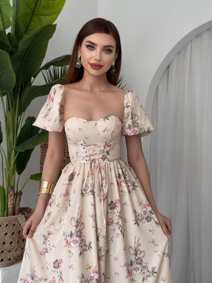 b81ac3d9f93fe722e2c5 Camila Bağlamalı Elbise - Görsel 1