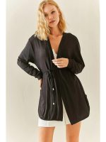 Kadın Uzun Kollu Bağcık Detay Hırka - Görsel 3