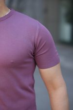 Erkek Viskon Kumaş Bisiklet Yaka Basic Tişört - Görsel 3