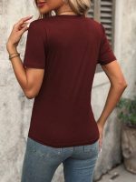 Kadın Kollu V Yakalı Omuzlarda çizgi Detaylı Viskon Bluz - Görsel 2