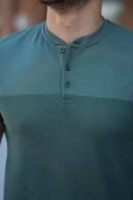 Erkek Hakim Yakalı Kısa Kollu Pamuklu T-shirt - Görsel 3