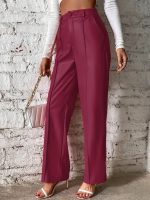 Kadın önden Fermuarlı Cepli Geniş Kesim Lame Deri Pantolon - Görsel 3