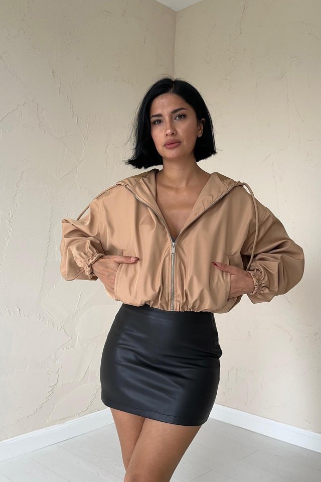 ba20367bcdf5fdcff4cf Vizon Kısa Fermuarlı Bomber Ceket - Görsel 1