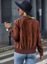 Kadın Uzun Kollu önden Fermuarlı Süet Ceket - Görsel 3