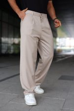 Erkek Beli Lastikli Baggy Pantolon - Görsel 2