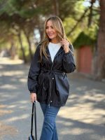 Kadın Kapüşon Ve Büzgü Detay Yağmurluk - Görsel 3