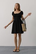 Beli Korseli Mini Elbise - Siyah - Görsel 3