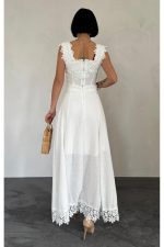 Beyaz Güpürlü Crop Ve Etek Takım - Görsel 3