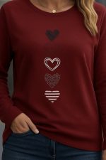 Kadın Uzun Kollu Bisiklet Yaka Desenli Viskon Bluz - Görsel 2