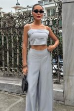 Crop Plazzo Pantolon Takım 10155-08 - Görsel 2