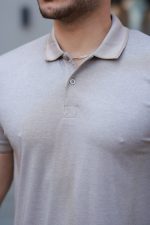 Erkek Yakalı Kagi Kumaş Kısa Kollu T-shirt - Görsel 3