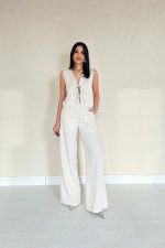 Bej Önü Fiyonklu Keten Takım - Görsel 2