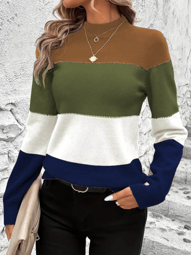 c1bdc9ec3b4bb9f628d8 Kadın Uzun Kollu Yarı Balıkçı Yaka Triko Kazak - Görsel 1