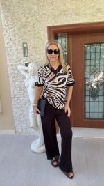 Kadın Zebra Desenli Ikili Takım - Görsel 2