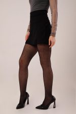 Yırtmaç Detaylı Siyah Mini Etek - Görsel 2