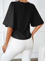 Kadın Kısa Kollu Yuvarlak Yaka Sandy Bluz - Görsel 3