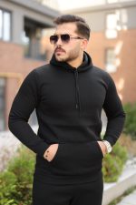 Erkek Kapüşonlu Üç İplik Şardonlu Alt-Üst Takım - Görsel 3