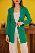 Yeşil Blazer Düğmeli Ceket - Görsel 3