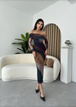 Sevilla Madonna Yaka Tül Elbise - Görsel 3