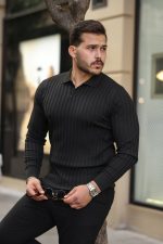 Erkek Kalın Fitilli Uzun Kollu Triko - Görsel 2
