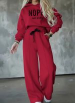 Kadın Uzun Kollu Nope Baskılı Beli Ribanalı Ikili Takım - Görsel 2