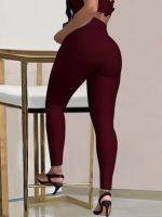 Kadın Yüksek Bel Belden Toka Detaylı Dalgıç Tayt - Görsel 3