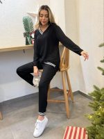 Kadın Yeni Sezon Uzun Kollu Ribana Detay Ikili Takım - Görsel 3