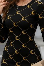 Kadın Bisiklet Yaka Uzun Kol Triko Mini Boy Elbise - Görsel 2