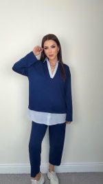 Polo Yaka Gömlekl Detay Salaş Balon Pantolunlu ıkılı Takım - Görsel 3