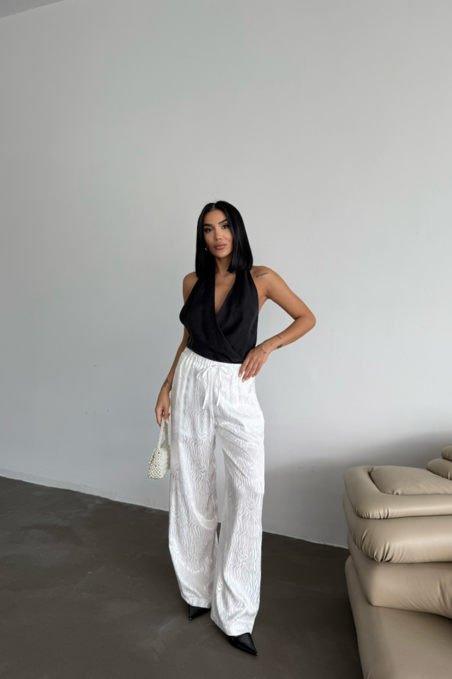 cccc47721222e8be541a JAKAR SATEN PANTOLON - Beyaz - Görsel 1