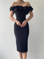 Popi Madonna Yaka Kalem Elbise - Görsel 2