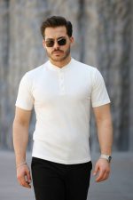 Erkek Kısa Kollu Hakim Yaka önü Düğmeli Viskon Bluz - Görsel 3