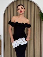 Popi Madonna Yaka Kalem Elbise