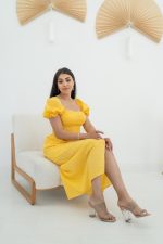 Sarı Tokalı Fisto Elbise - Görsel 3