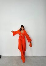 KRINKILL BÜSTİYER-PANTOLON-KİMONO TAKIM - Orange - Görsel 2