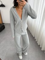 Selanik Kumaş Ön Düğmeli Ceket Çımalı PantolunTakım