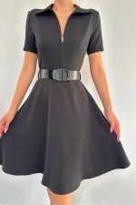 Siyah Kemerli Spor Elbise - Görsel 3